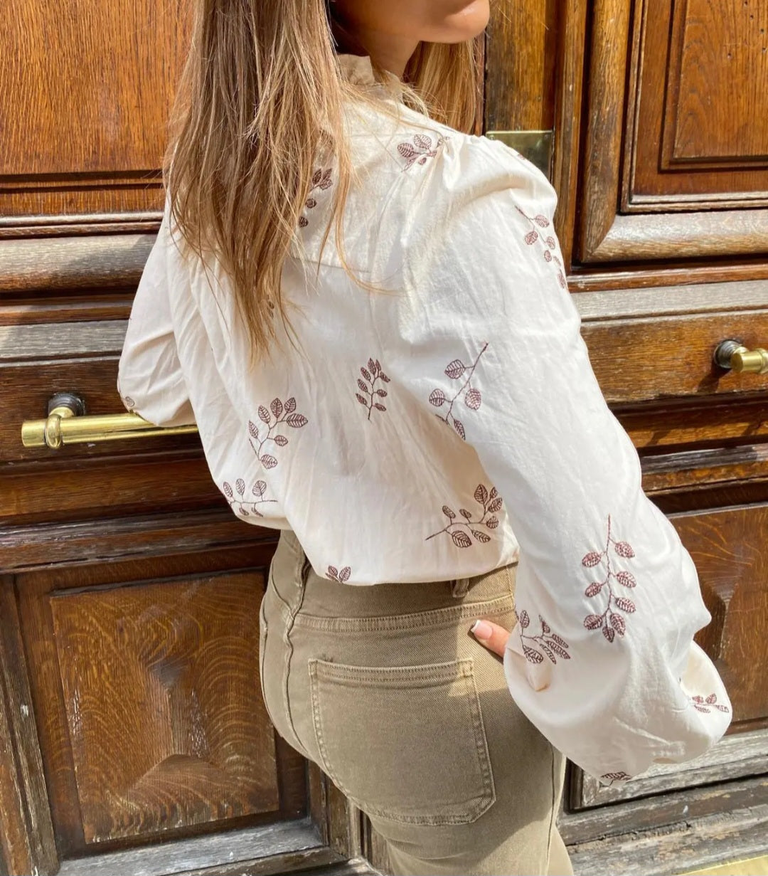 Blouse Beige/Marron