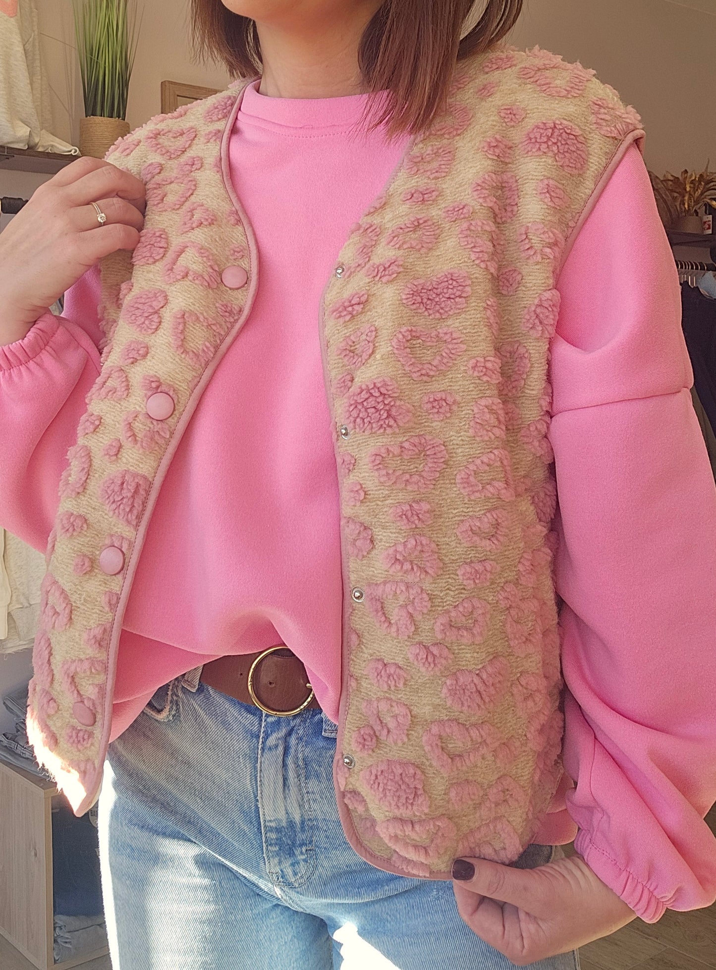 Gilet SM Rose Motifs