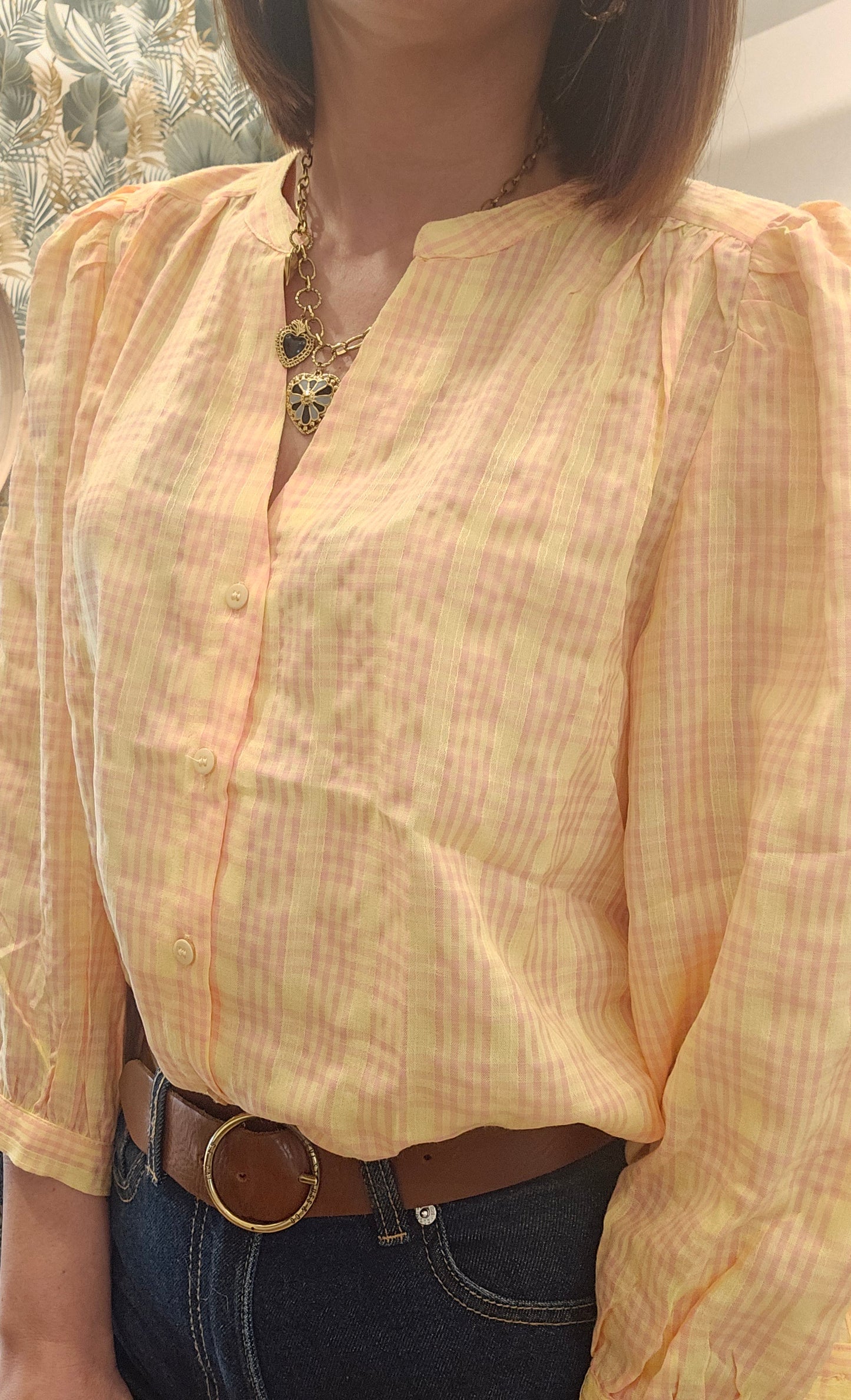 Blouse Jaune/Rose