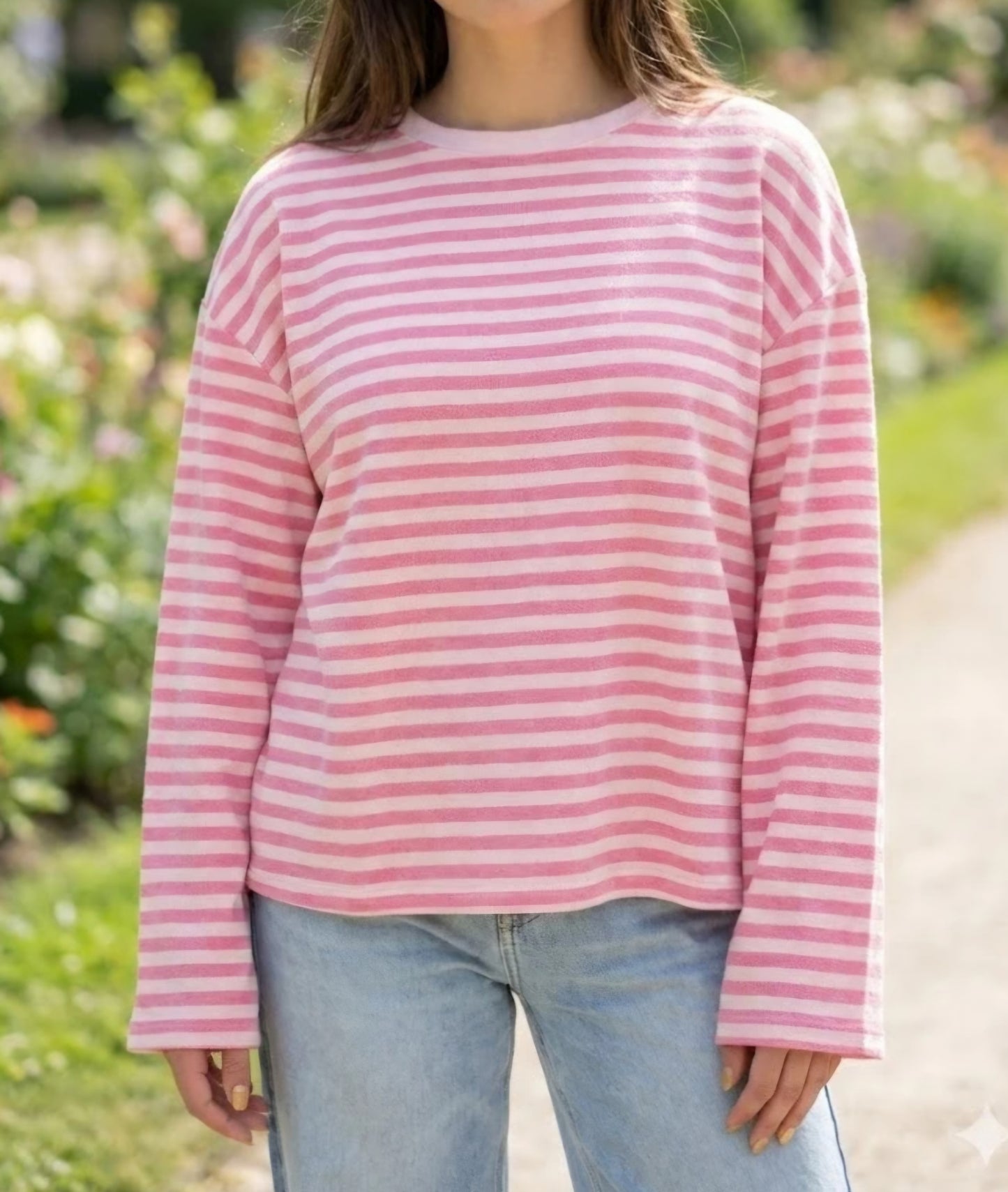 Sweat Rayé Rose/Blush