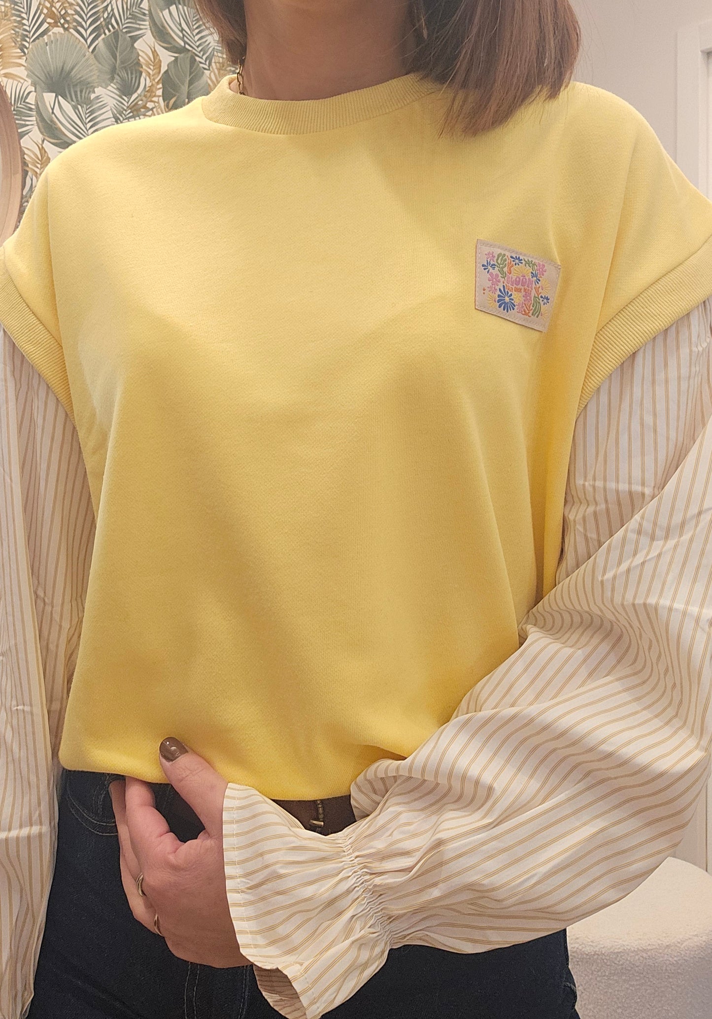 Sweat 2en 1 jaune