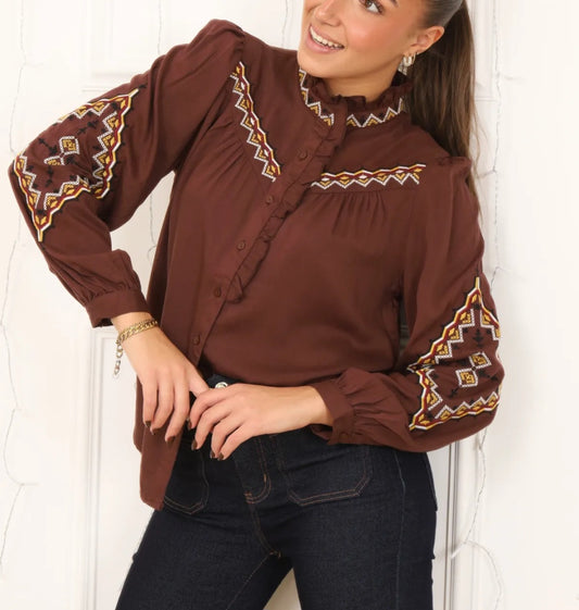 Blouse Marron/Jaune