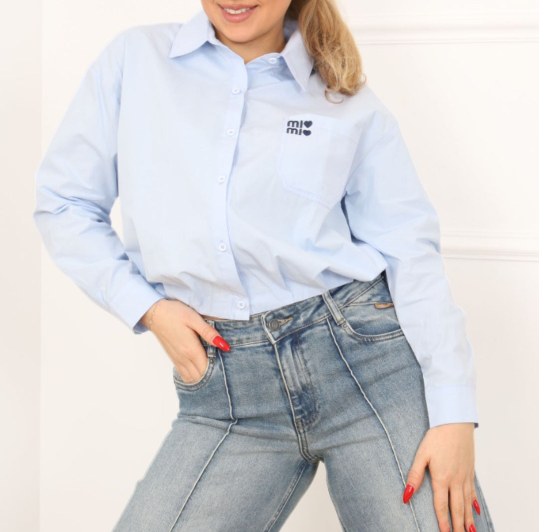 Chemise Bleue ciel bouffante