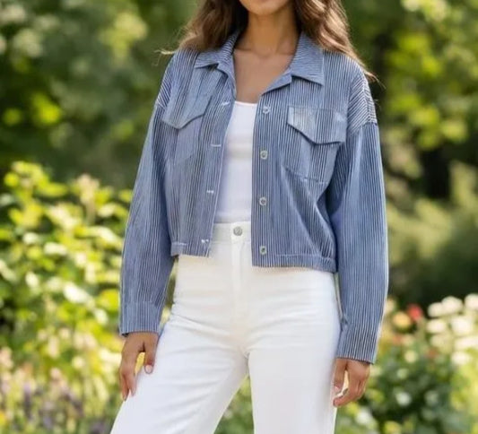 Veste à rayures marines