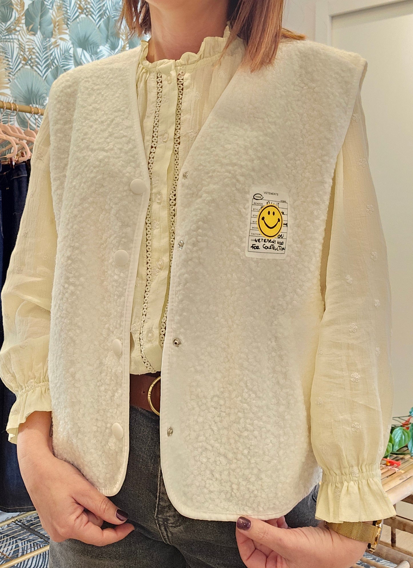 Gilet SM Smiley Blanc