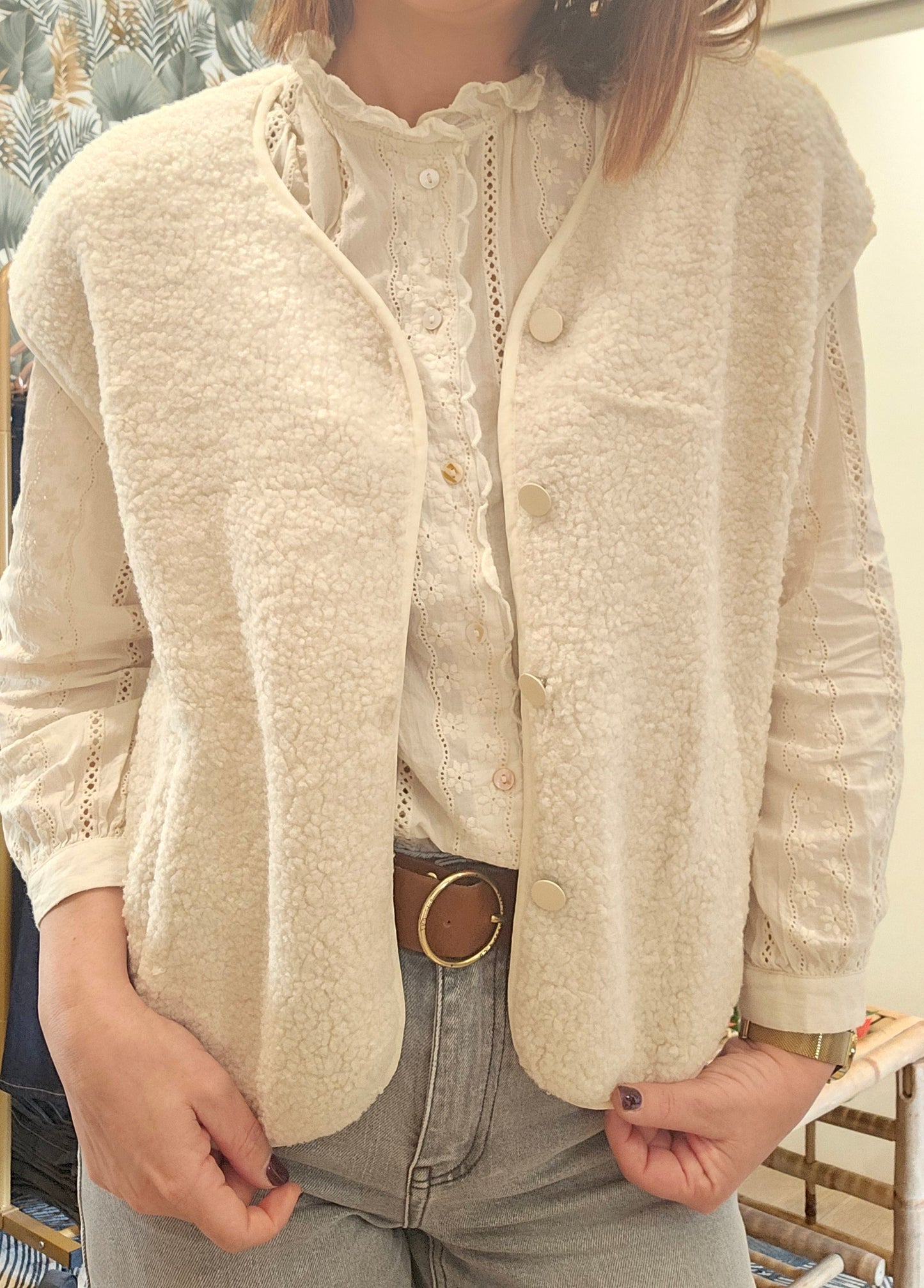 Gilet SM Beige Boutons