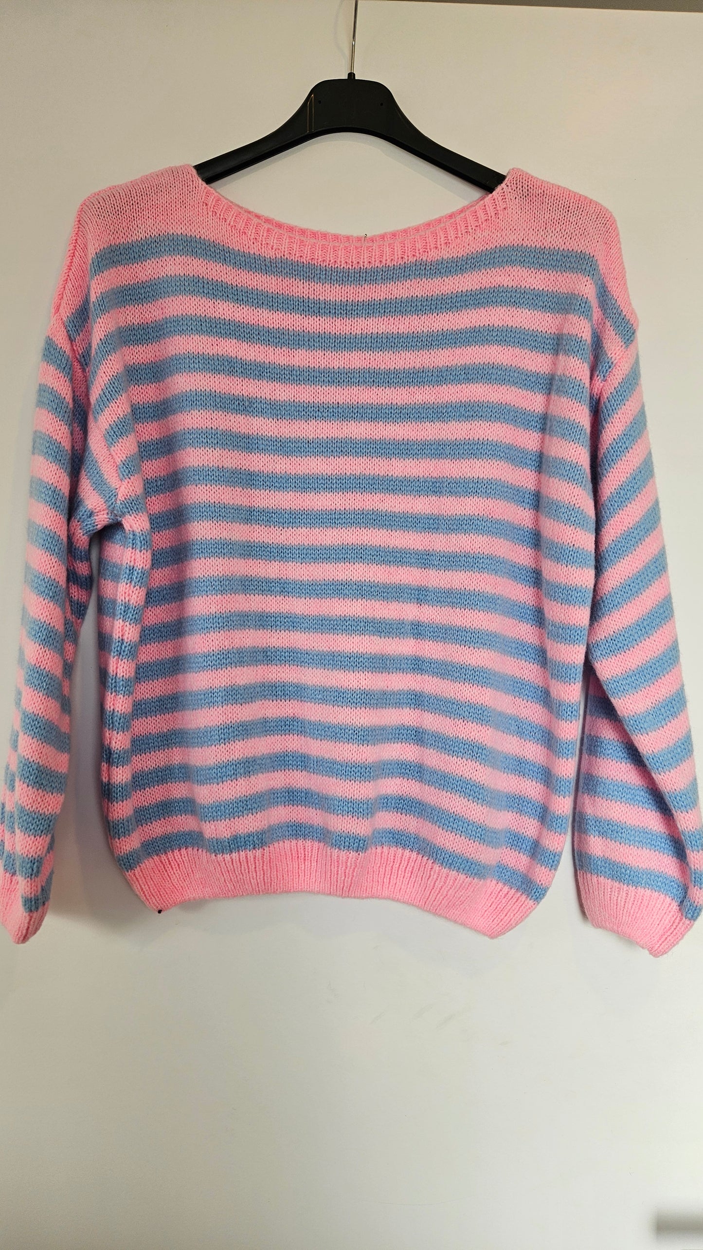 Pull rayé Rose/bleu