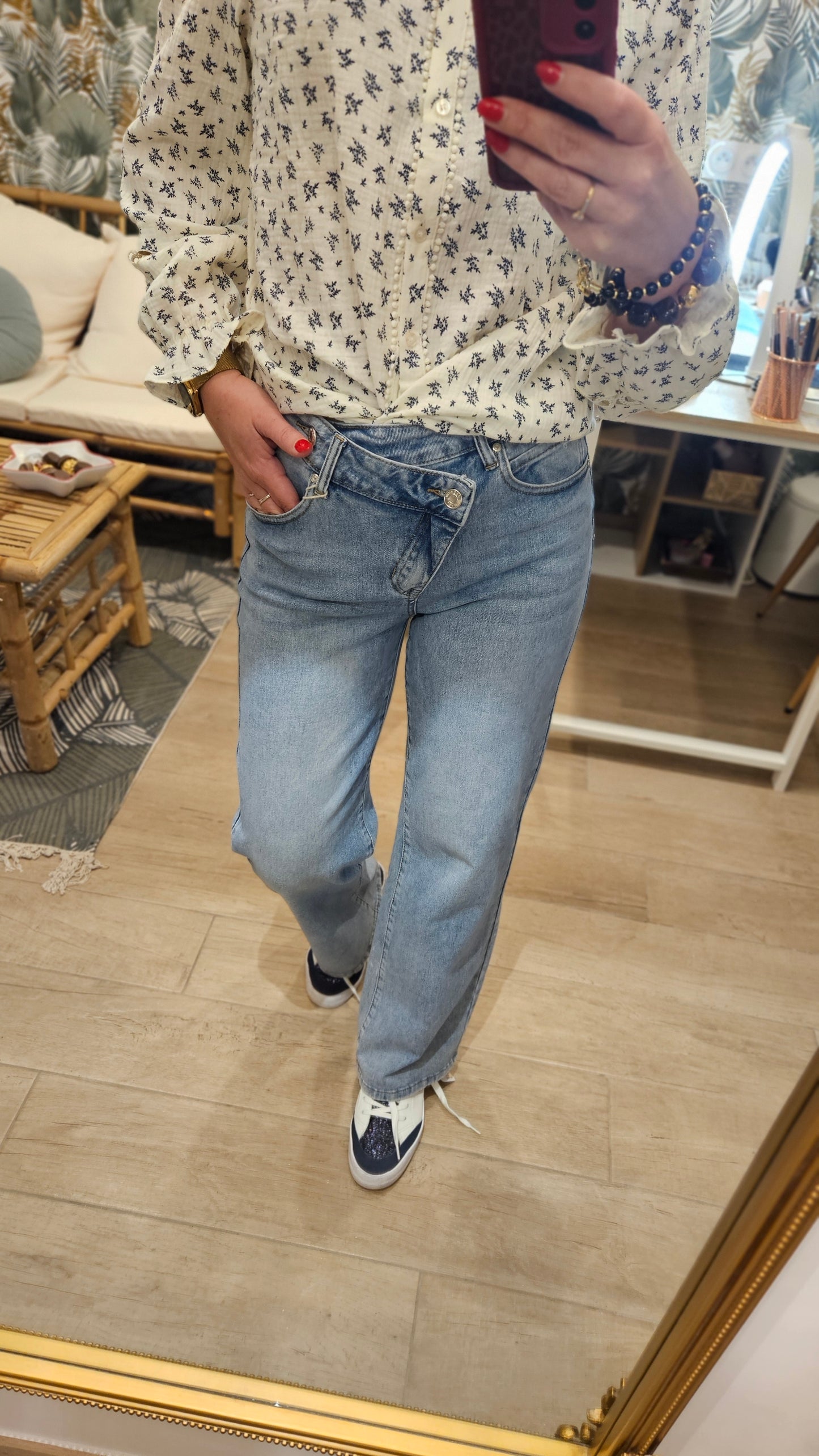 Jean Wideleg Bleu clair