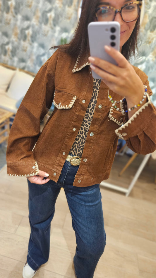 Veste jean Marron