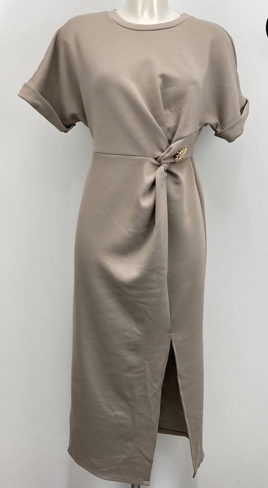 Robe longue beige