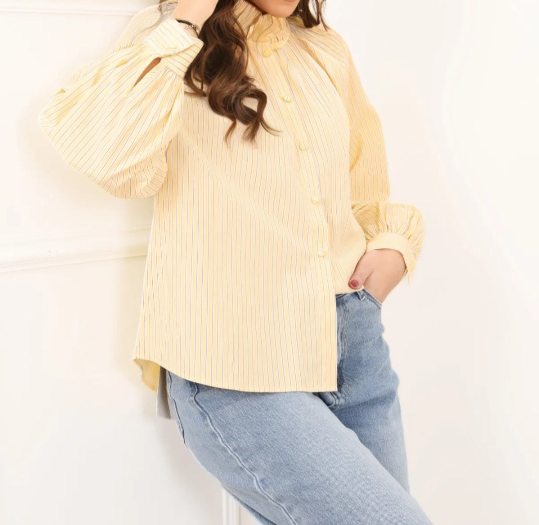Chemise Jaune rayée