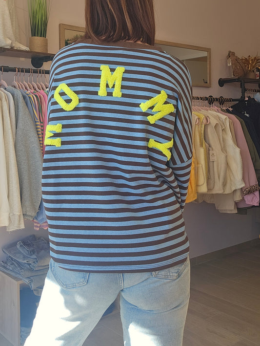 Sweat Rayures Marron MOMMY