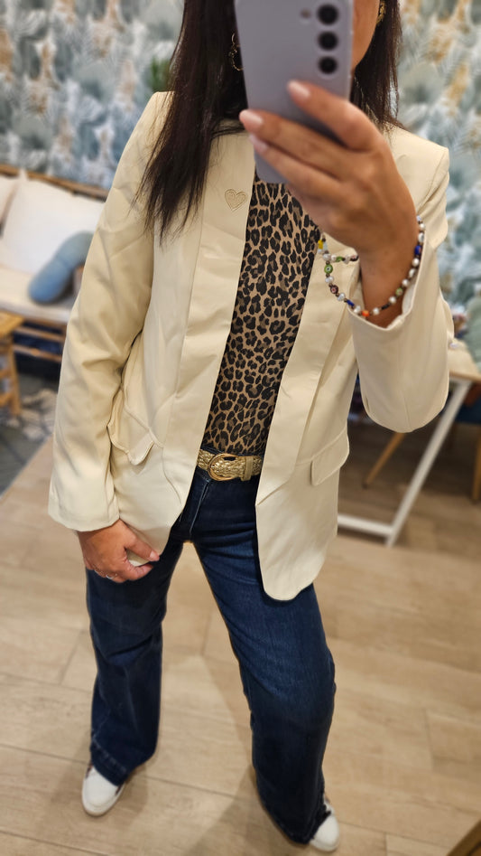 Veste Beige coeur