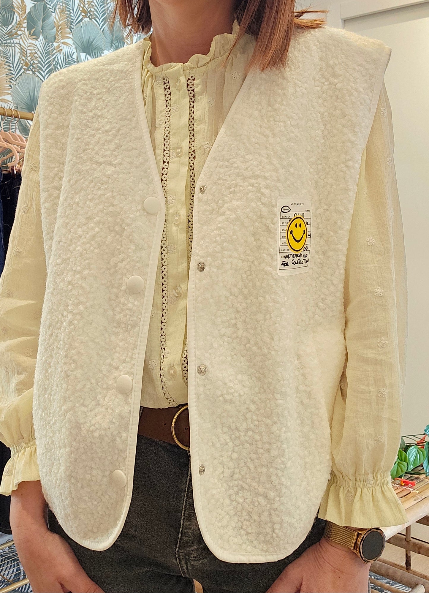 Gilet SM Smiley Blanc