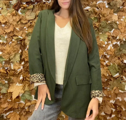 Blazer kaki/Léopard
