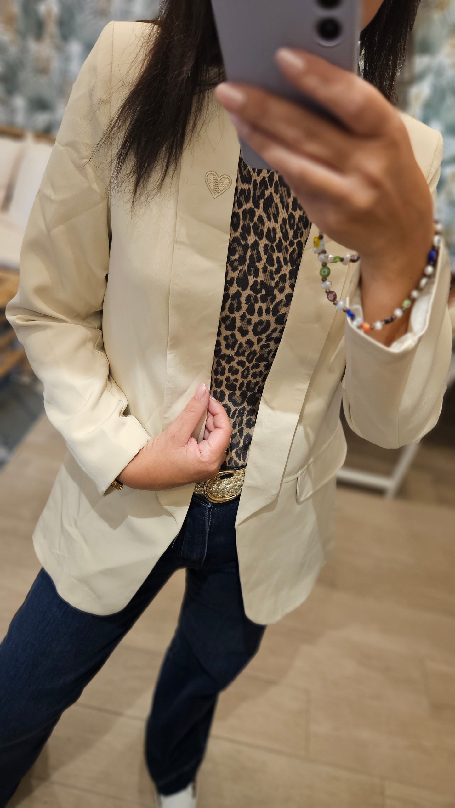Veste Beige coeur