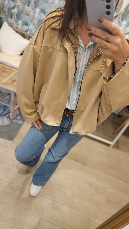 Veste Oversize suedine Camel