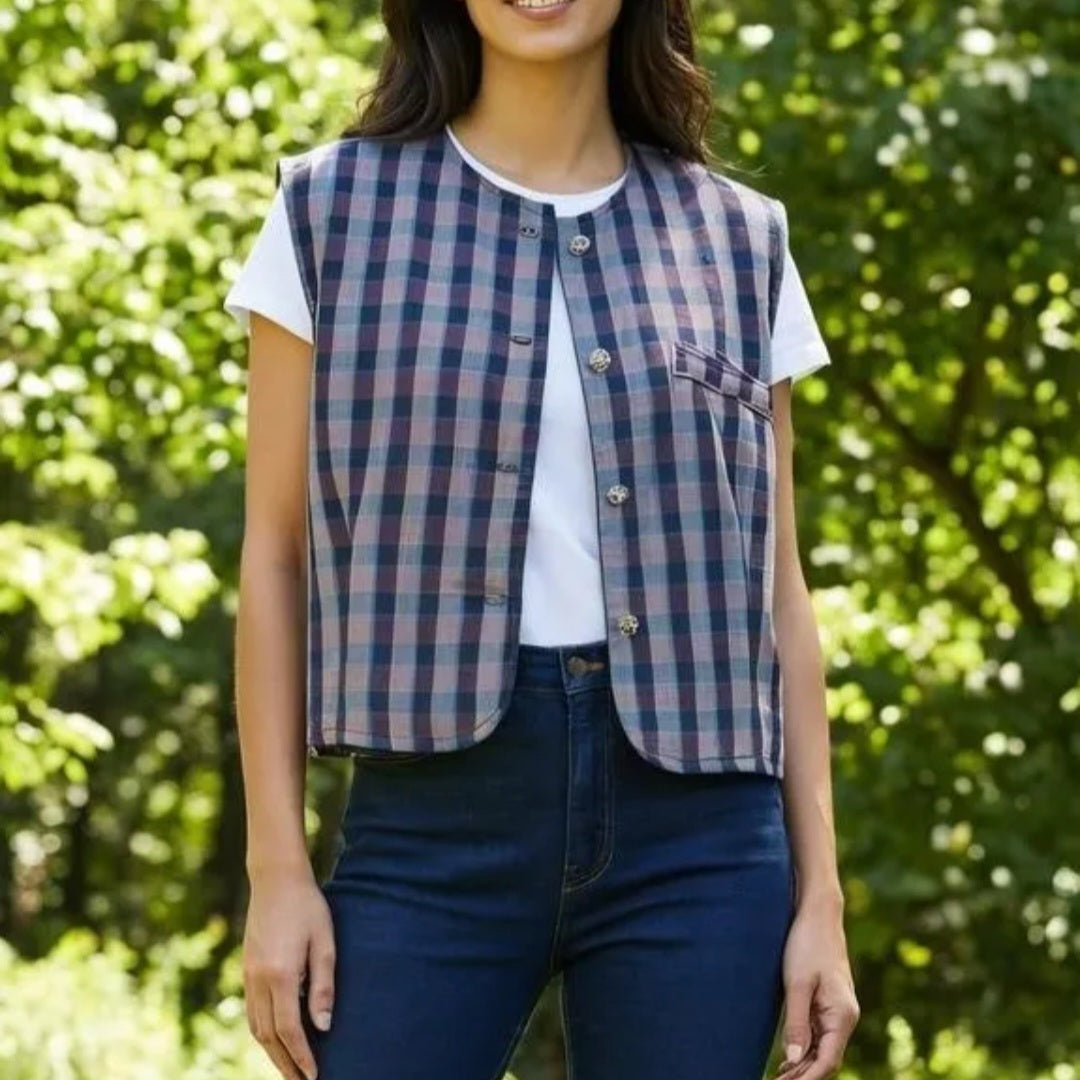 Gilet SM à carreaux