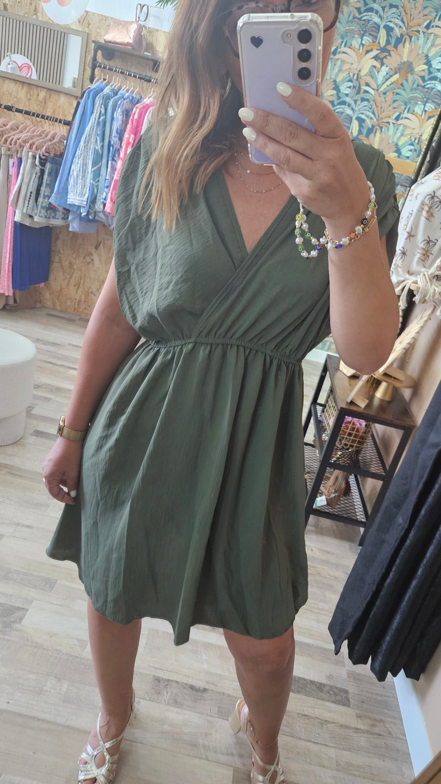 Robe courte Kaki