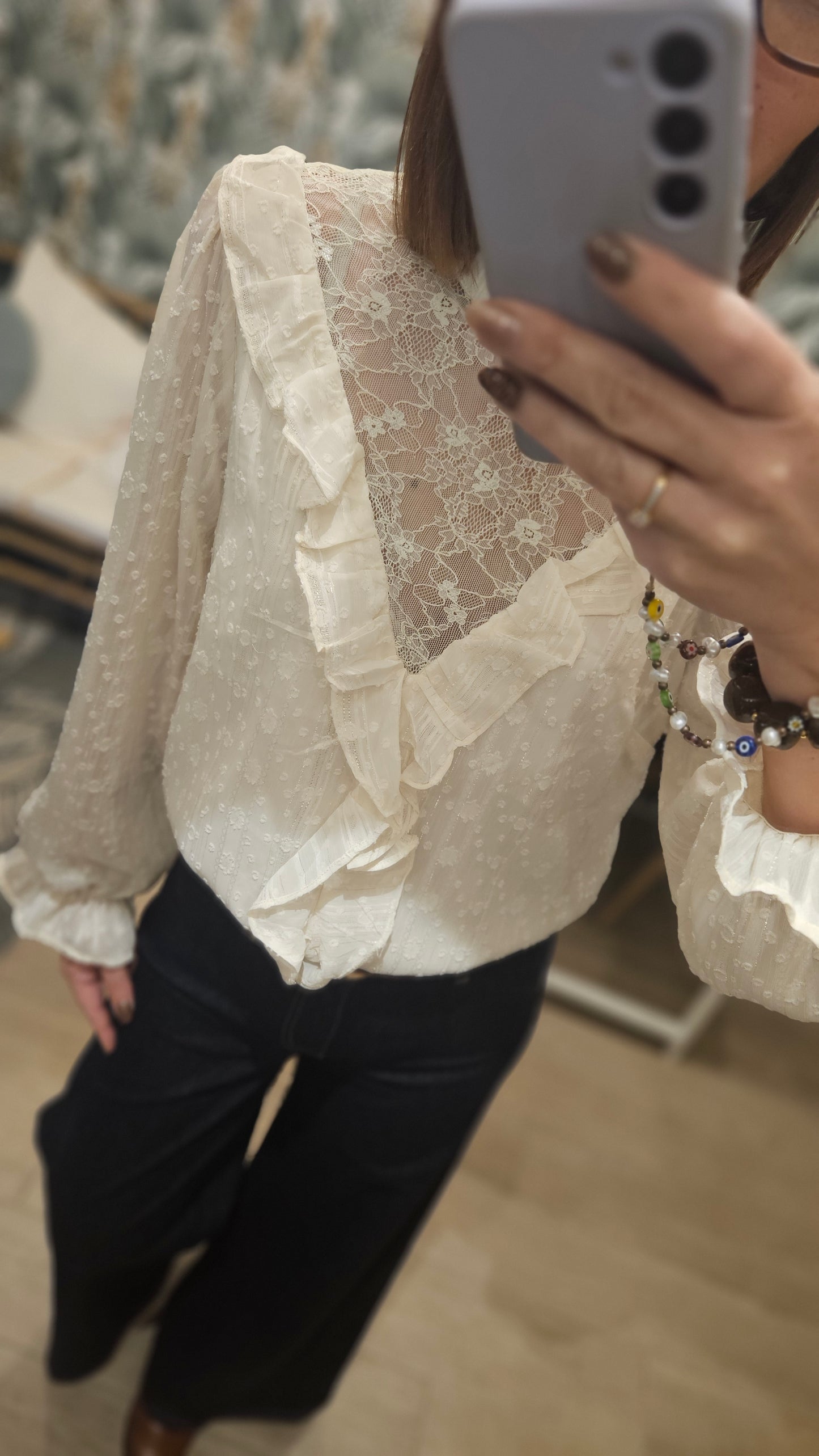 Blouse Ecru brillant