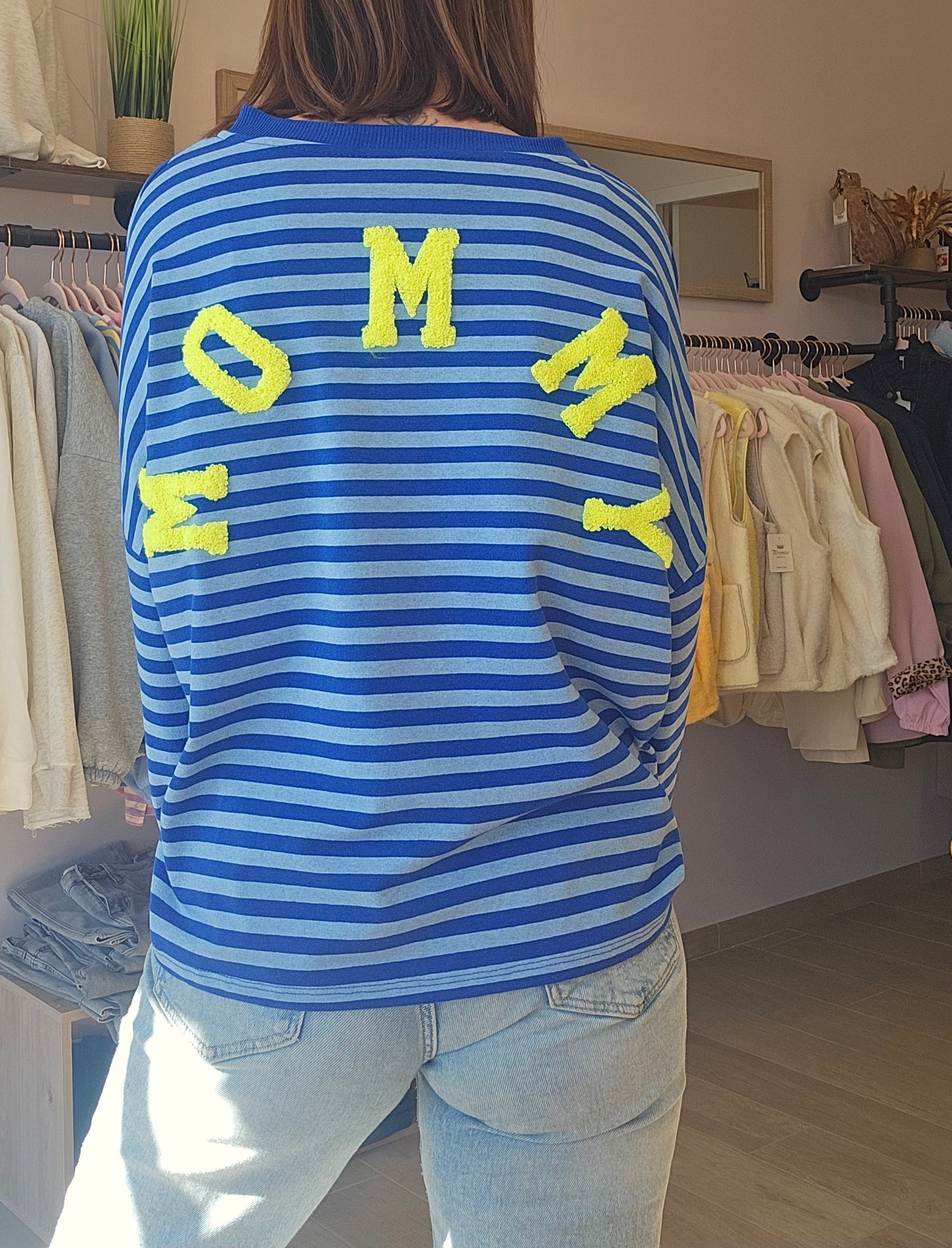 Sweat Rayures Bleu MOMMY
