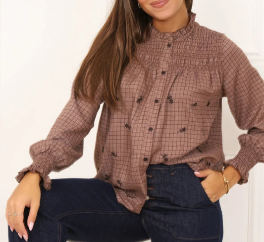 Blouse Marrons carreaux