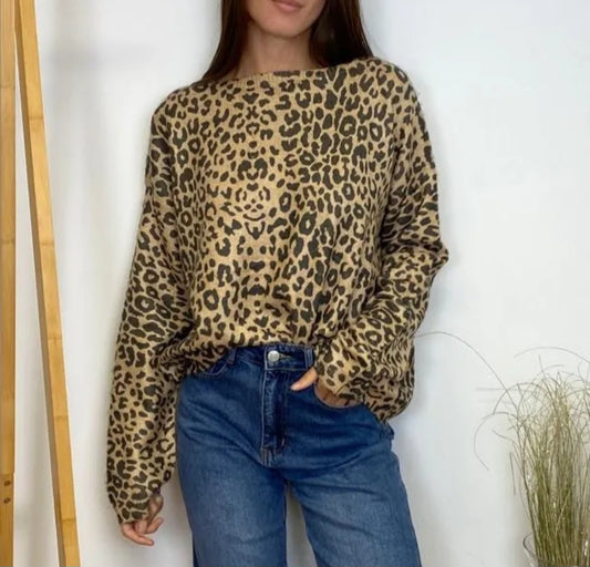 Pull fin Léopard