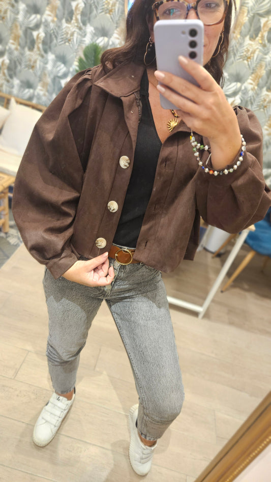 Veste suédine Marron