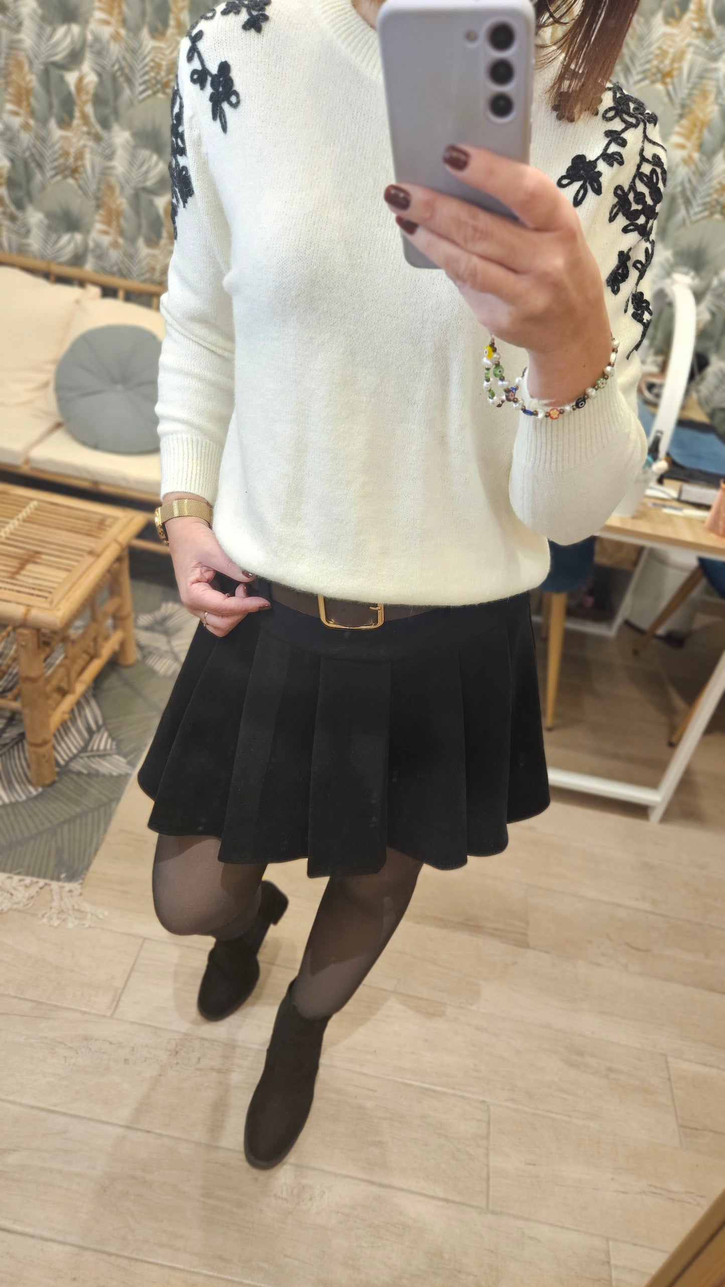 Jupe/Short plissée Noir