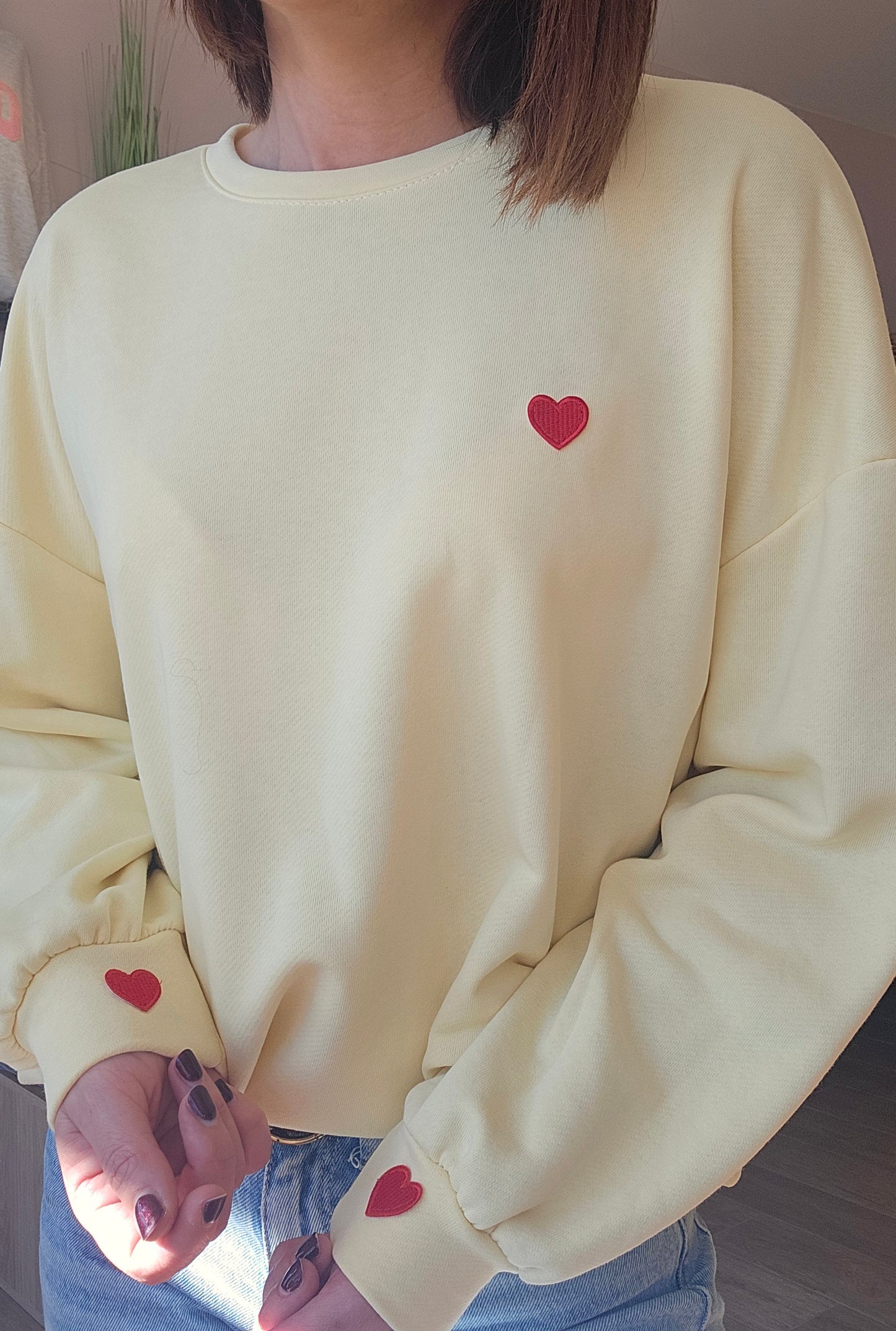 Sweat Jaune Coeur