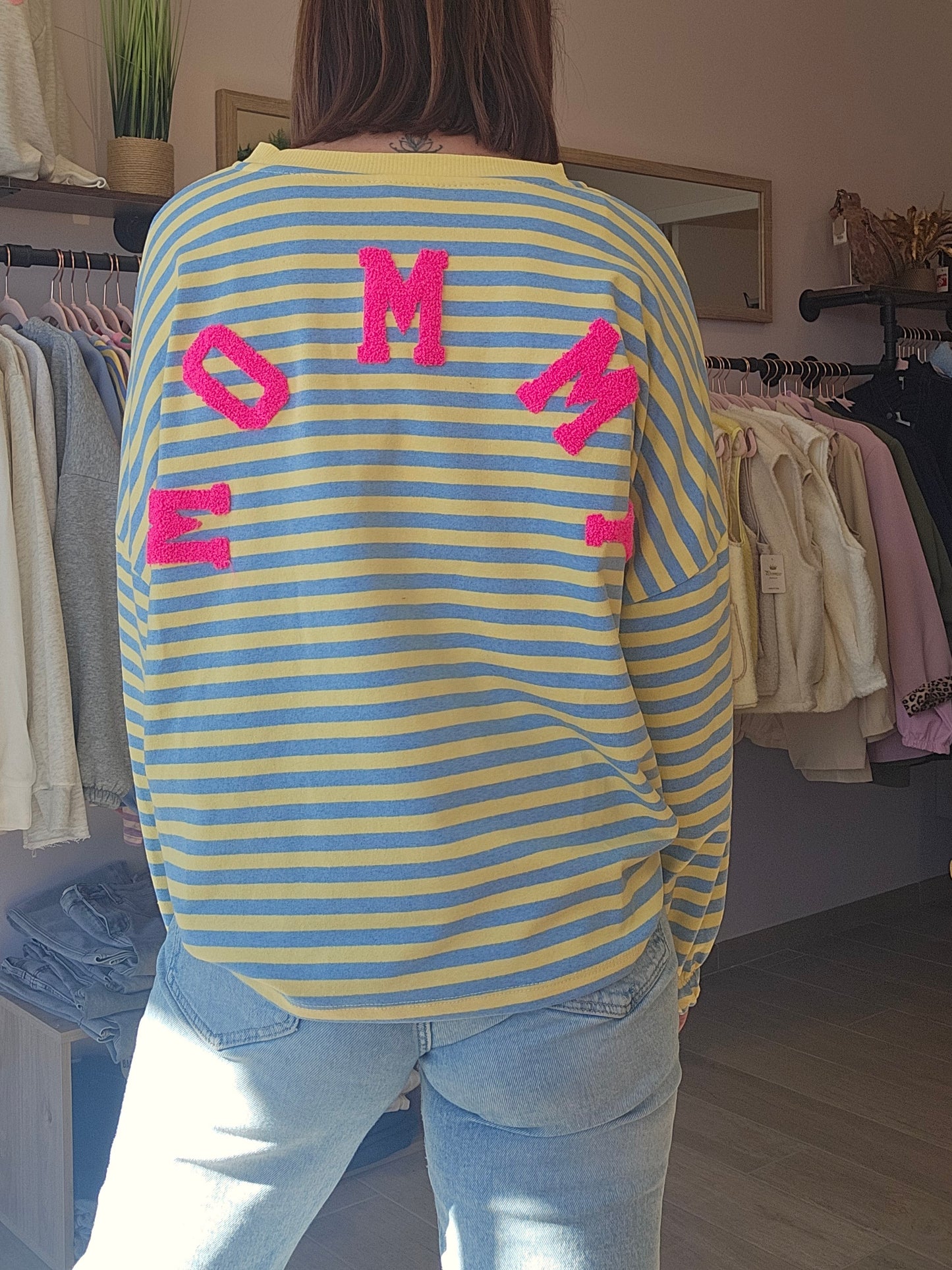 Sweat Rayures Jaune MOMMY