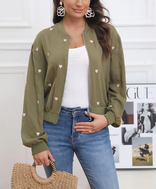 Veste bomber coeur Kaki