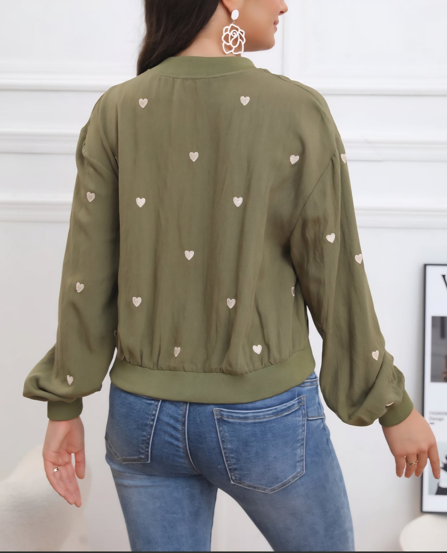 Veste bomber coeur Kaki