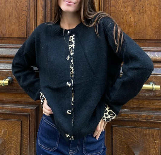 Gilet Noir/Léopard