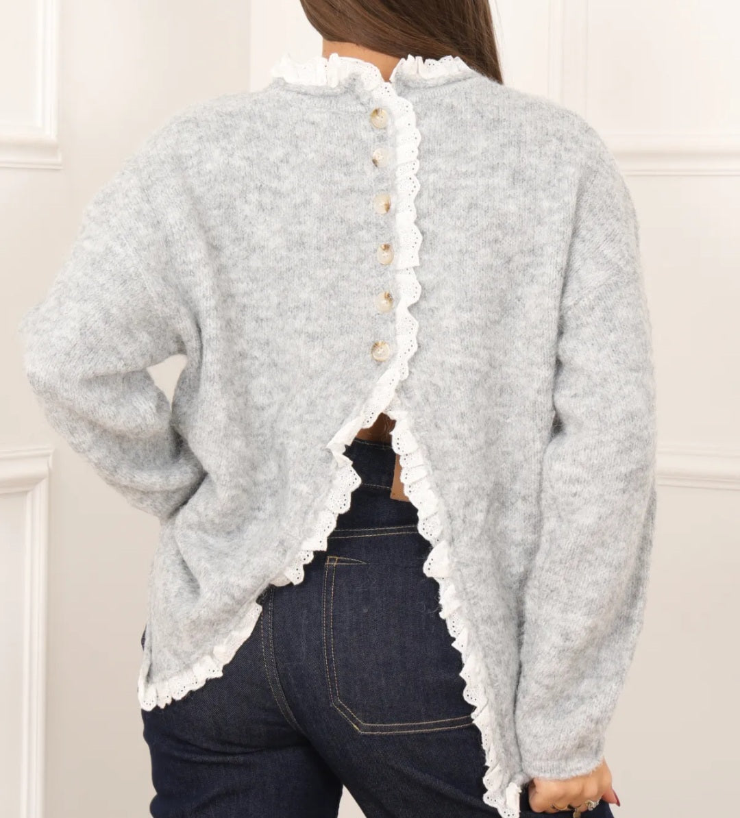 Pull Blanc dentelle