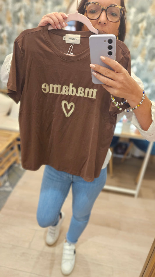 Tee shirt marron Madame