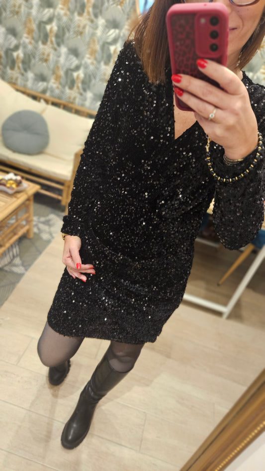Robe sequins Noir