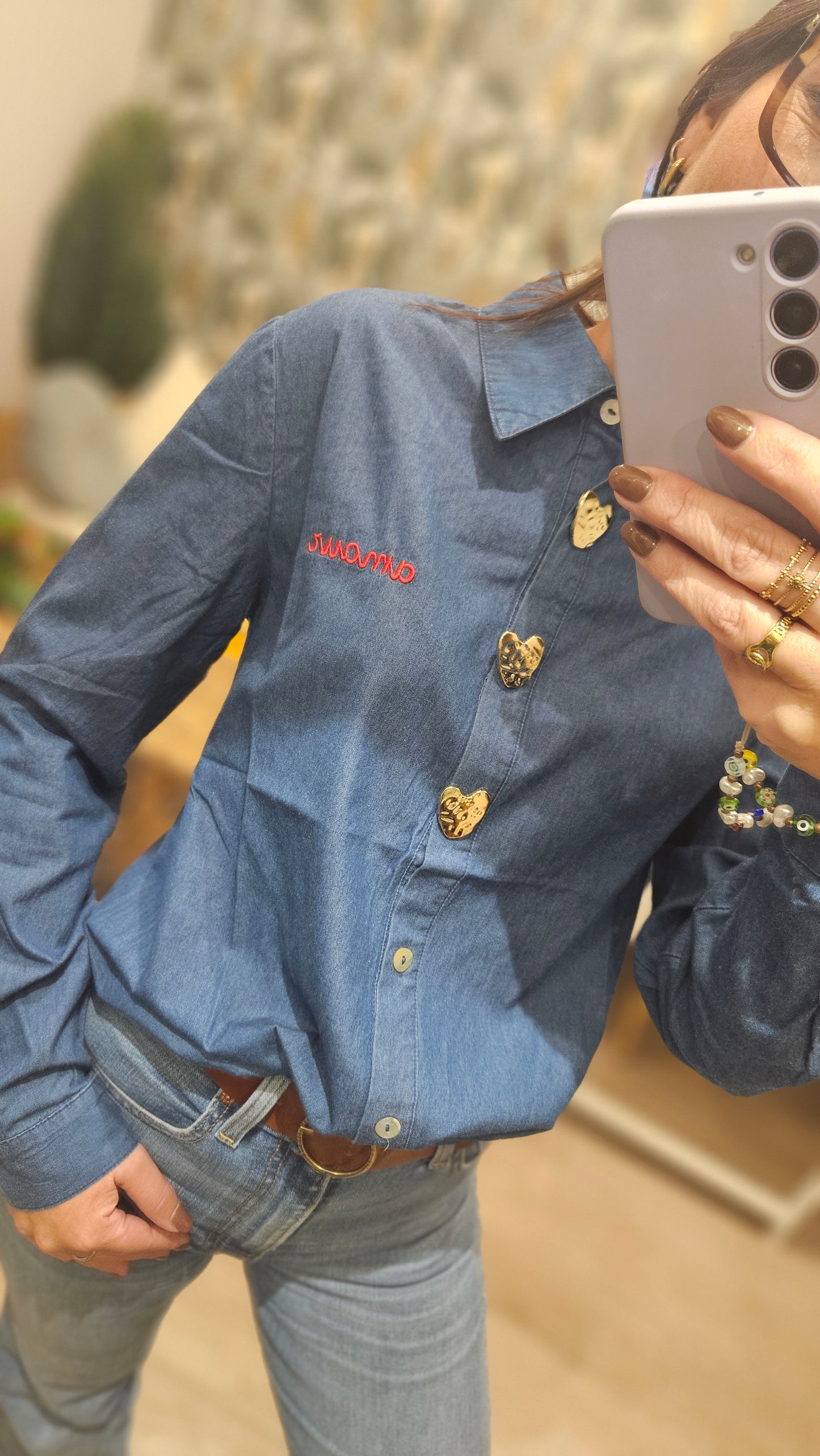 Chemise jeans Amour