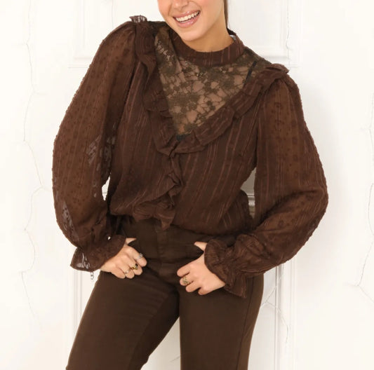 Blouse Marron brillant