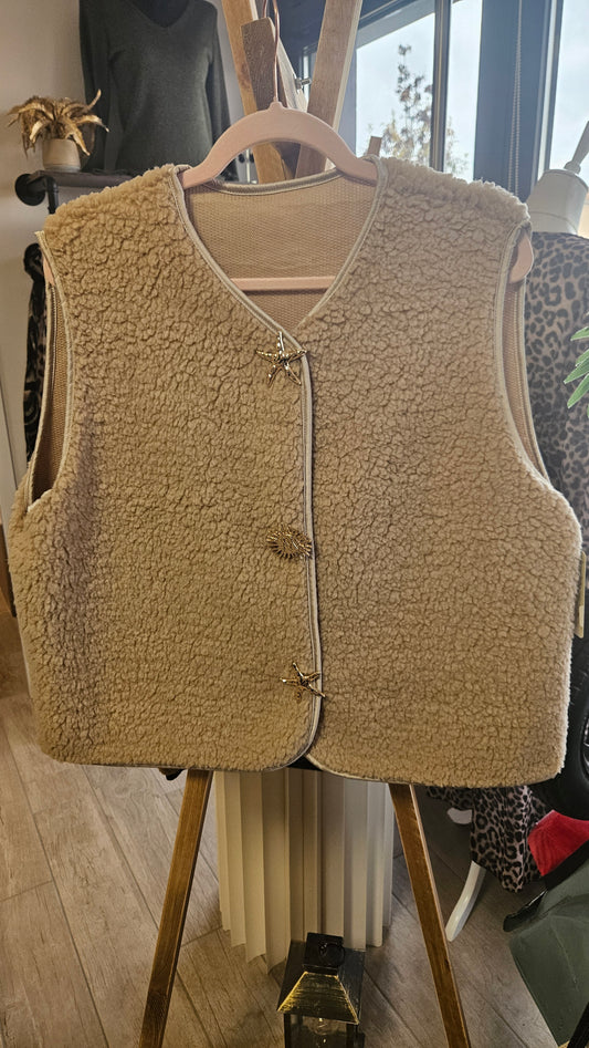 Gilet SM Beige Broches