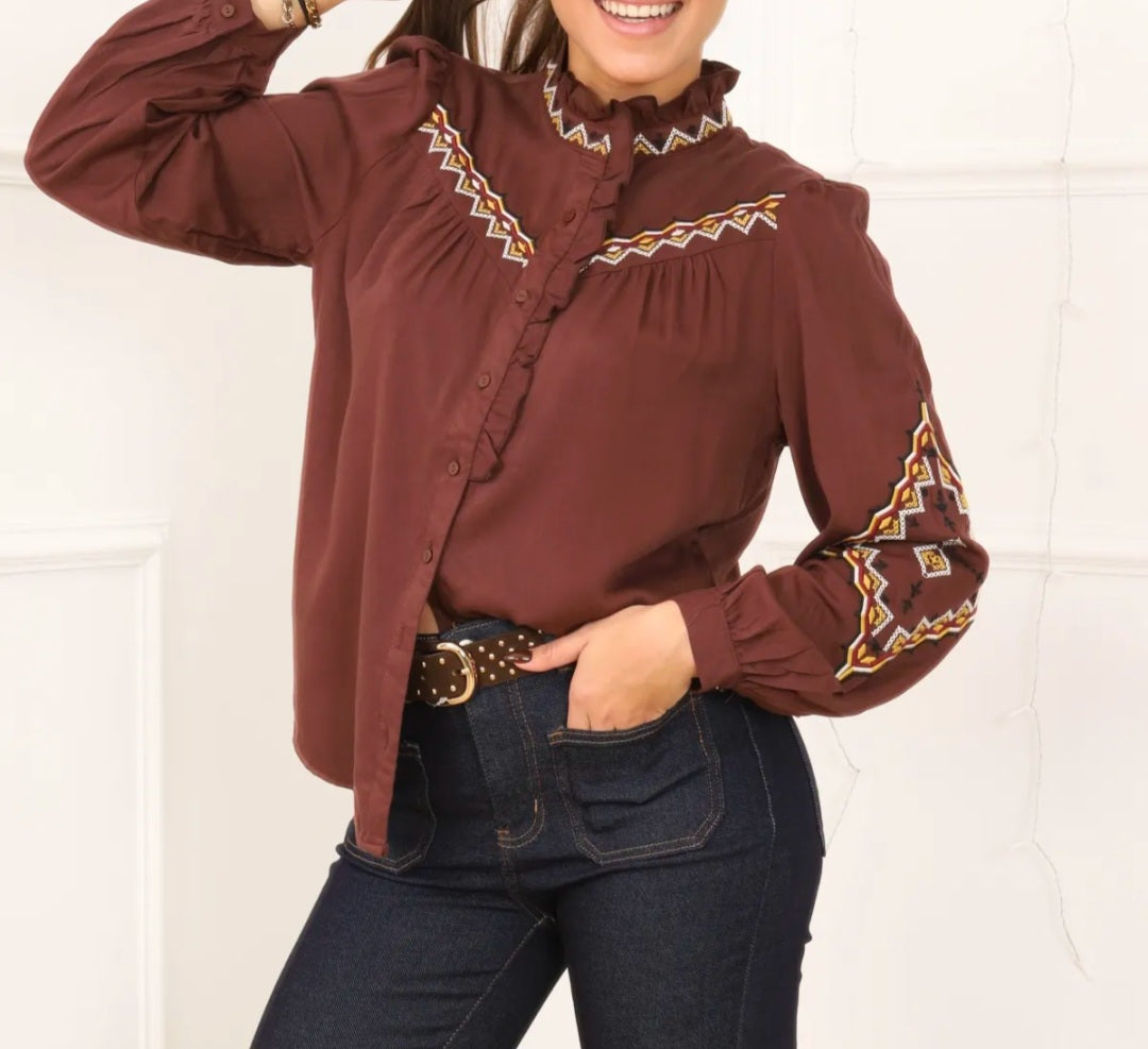 Blouse Marron/Jaune