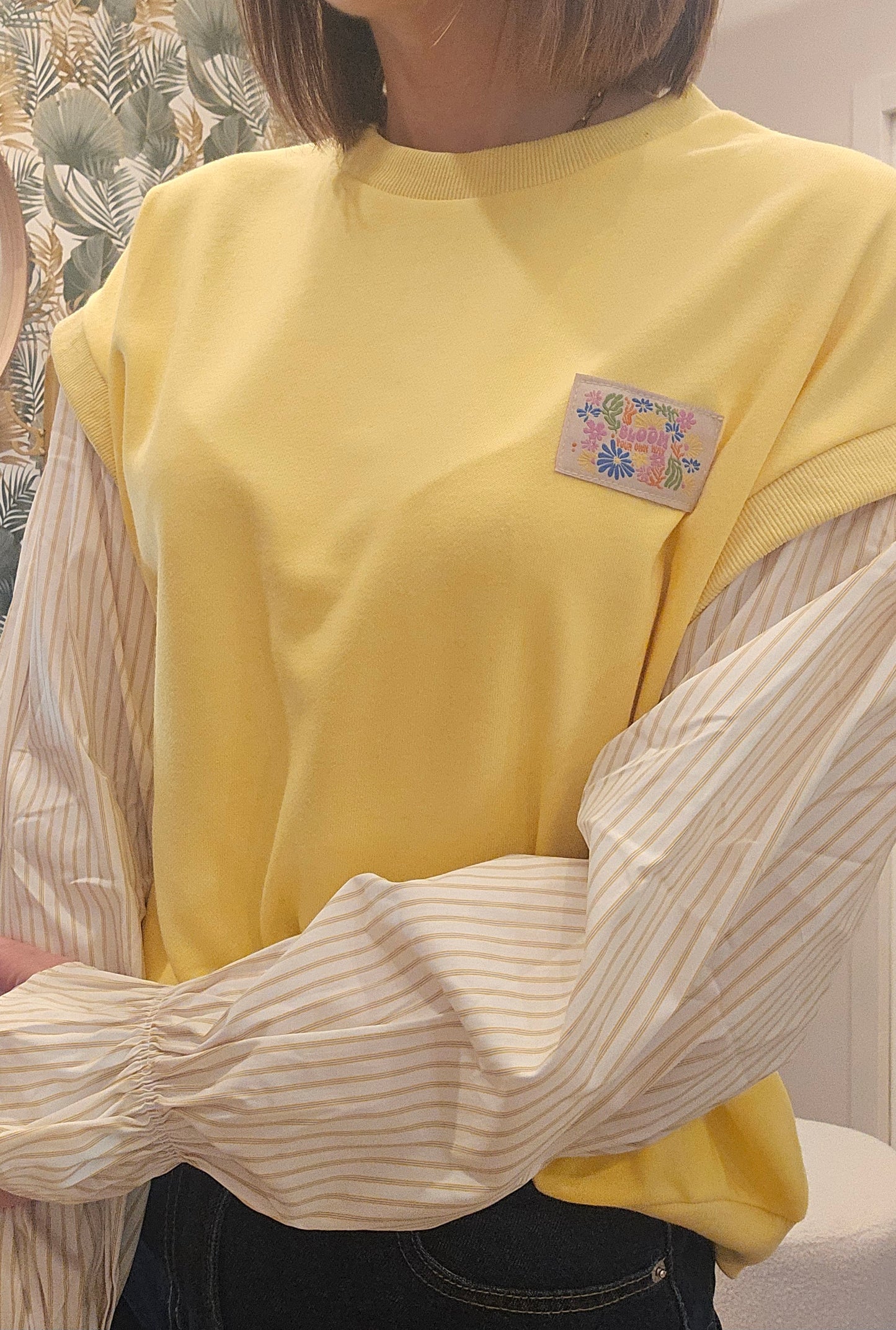 Sweat 2en 1 jaune