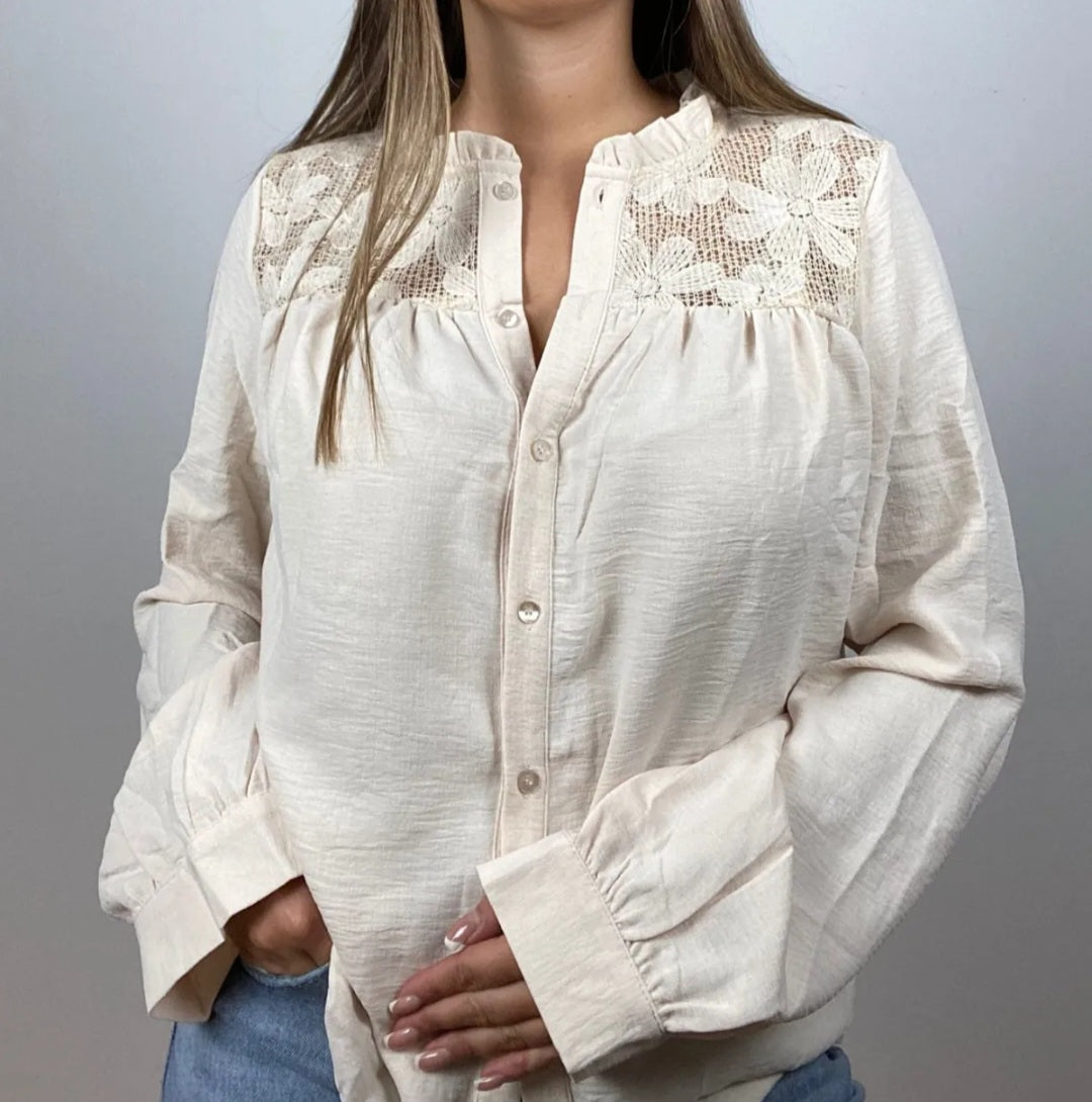 Blouse Ecru Fleurs