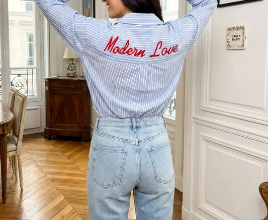 Chemise Bleue "Modern Love"
