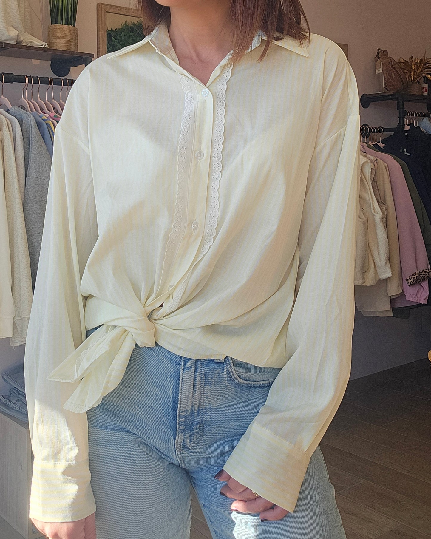 Chemise Rayée Jaune