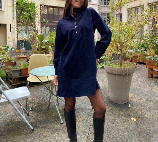 Robe velours Marine