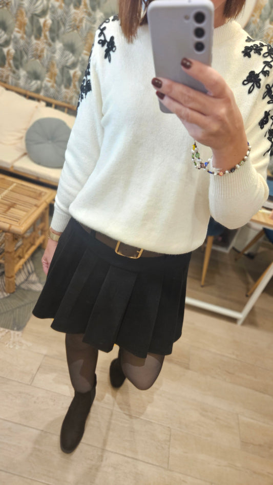 Jupe/Short plissée Noir