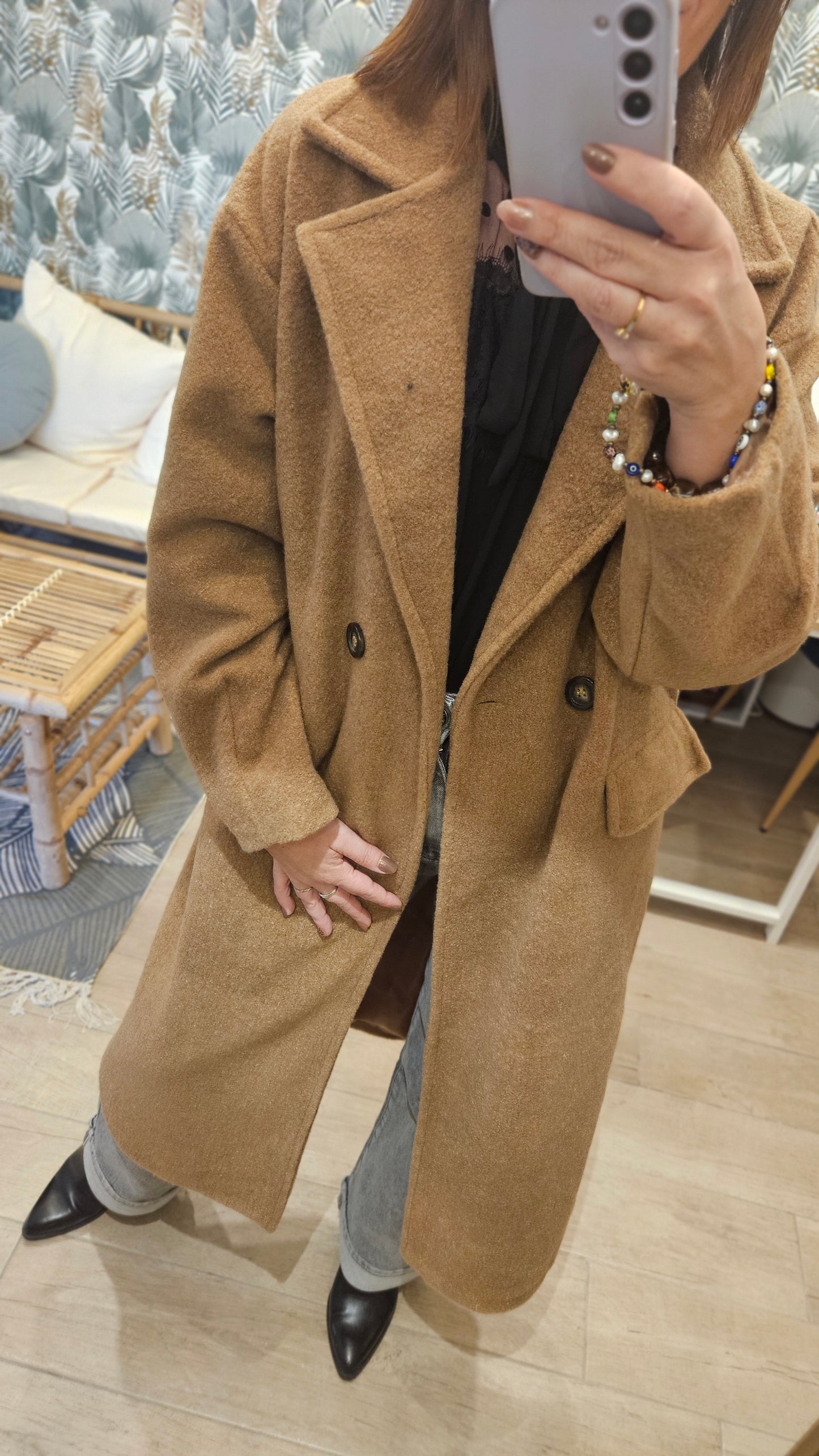 Manteau long Camel