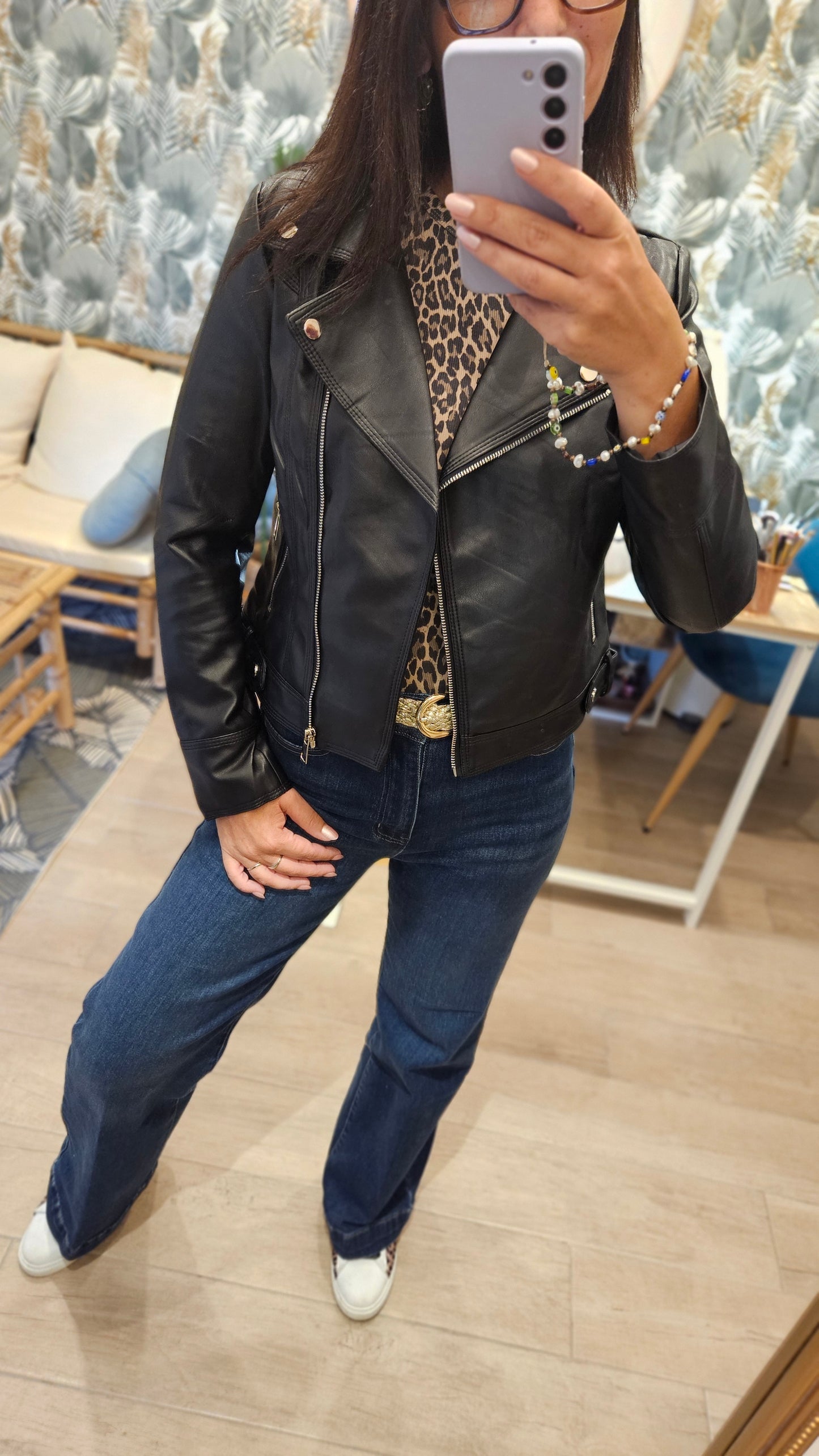 Perfecto simili cuir Noir