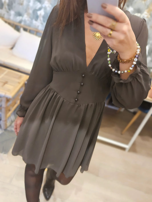 Robe mi-longue Marron ML